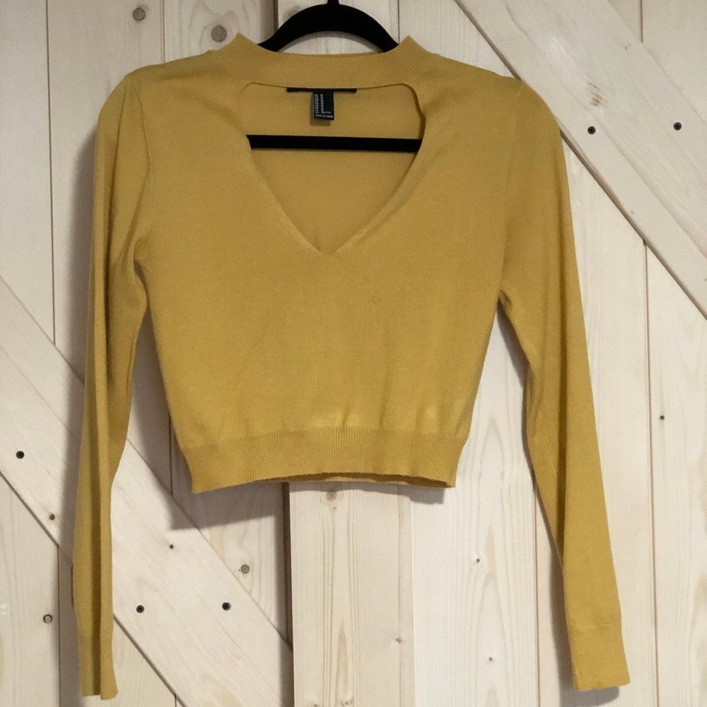 Cut-Out Long Sleeve Crop Top
